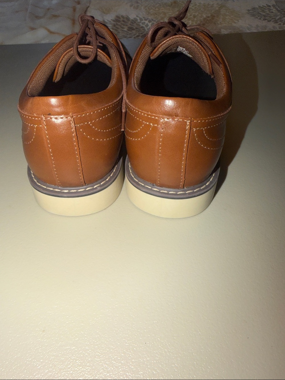 Alfani Men's Cognac Brown Leather Lace-Up Oxfords* NWOB or Tag - Picture 6 of 11